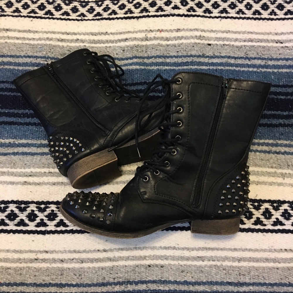 Studded combat boots